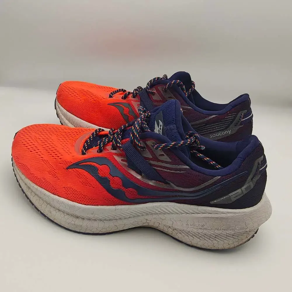 Saucony Triumph 20 Women's Running Shoes Size 7.5 Orange Navy S10759-65